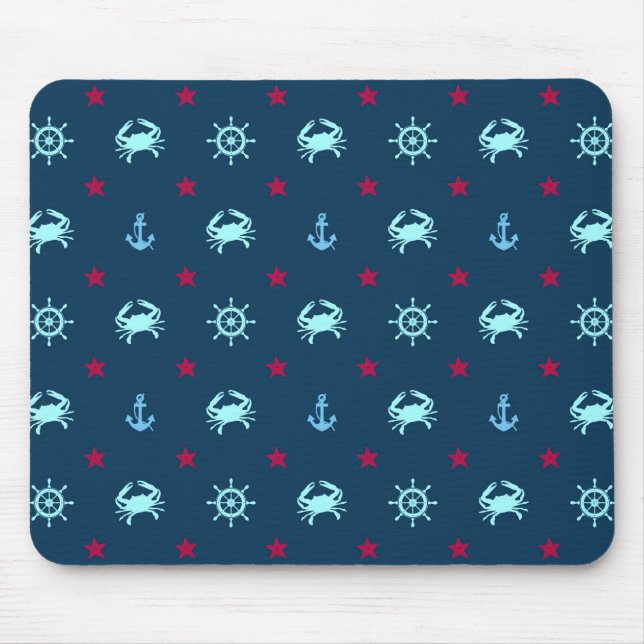 Nautical Star Pattern Mouse Mat (Front)