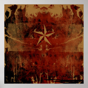 Nautical Star Red Poster