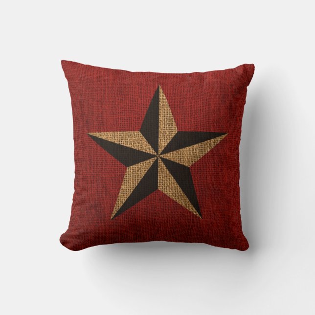 Nautical Star Rustic Red Cushion (Front)