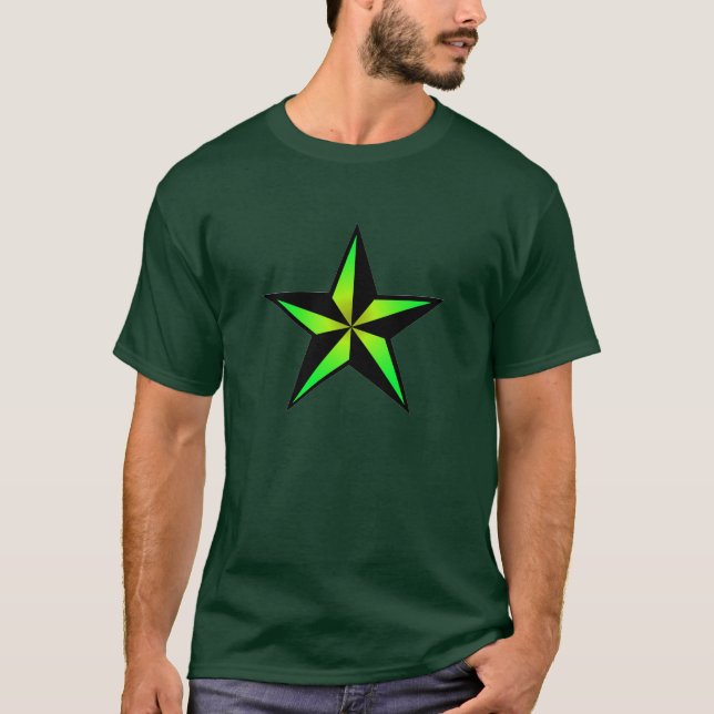 Nautical Star T-Shirt with Green Star (Front)