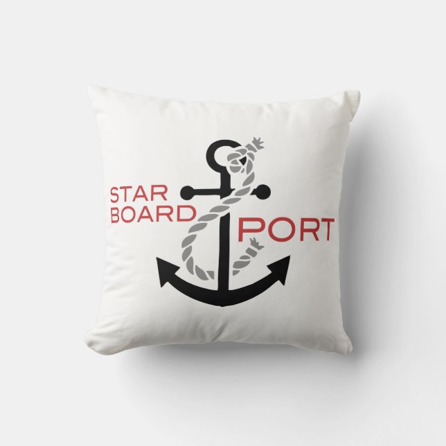 Nautical Starboard Port Anchor Cushion (Front)