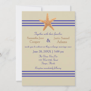 Nautical Starfish Beige - Wedding Invitation