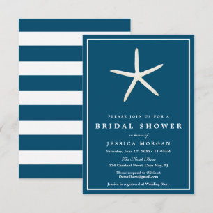 Nautical Starfish Bridal Shower Invitation Card