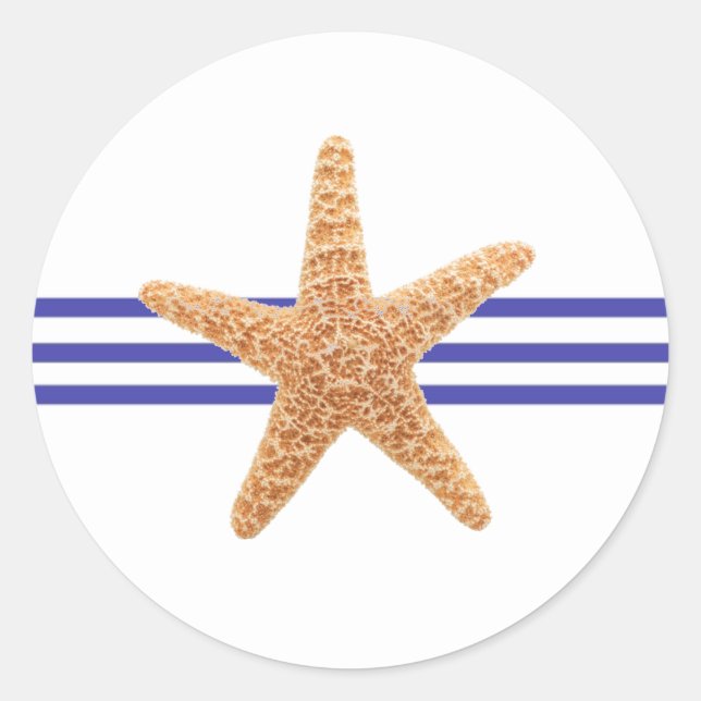 Nautical Starfish - Circle Sticker (Front)