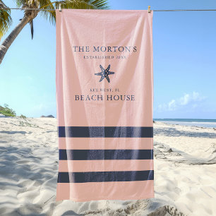 Nautical Starfish Family Beach House Towel