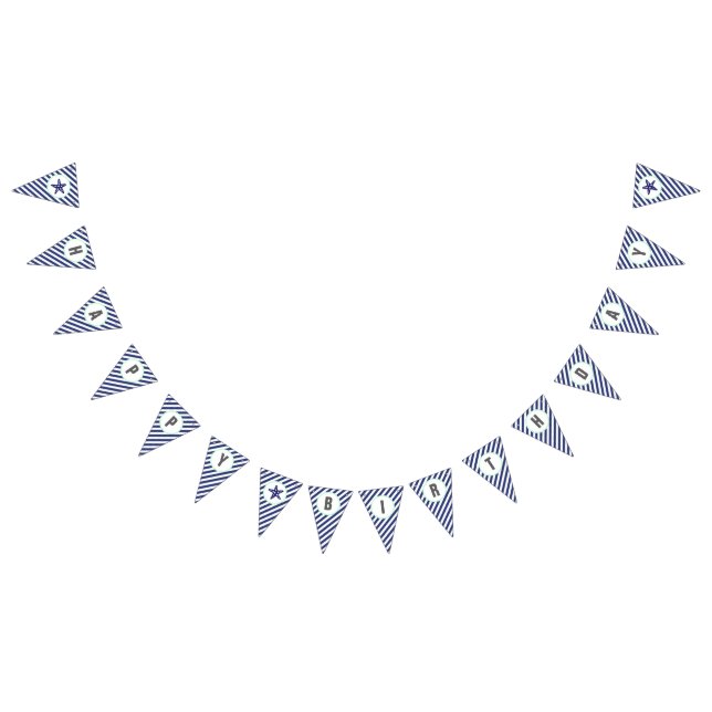 Nautical Starfish Happy Birthday Banner (All)