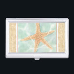 Nautical Starfish in Water Business Card Holder<br><div class="desc">This Chariklia Zarris painting will make you feel a world of difference every time you look at it. You can image yourself at the beach hunting for starfish or playing in the sand. Zarris's image is perfect for those who love sea life and want to take it everywhere they go....</div>