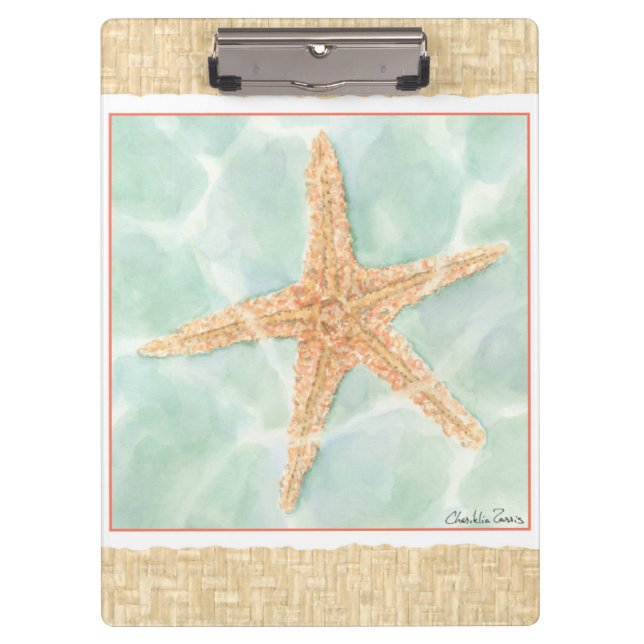 Nautical Starfish in Water Clipboard (Front)