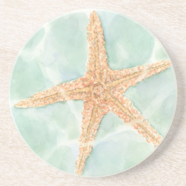 Nautical Starfish in Water Coaster (Front)