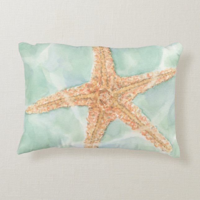 Nautical Starfish in Water Decorative Cushion (Back)