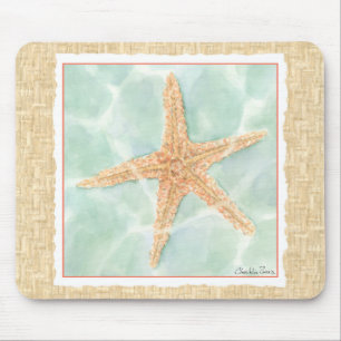 Nautical Starfish in Water Mouse Mat