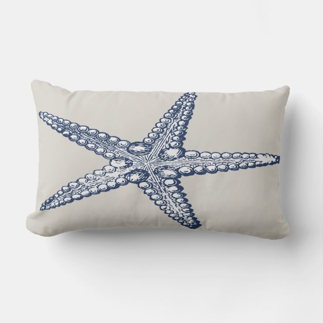 Nautical Starfish Lumbar Pillow (Front)