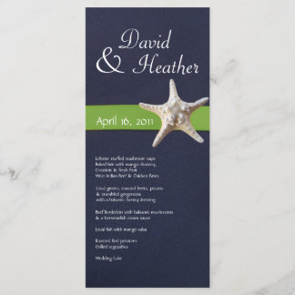 Nautical Starfish Navy and  Kelly Green Menu