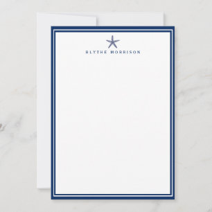 Nautical Starfish Quatrefoil Custom Stationery Note Card