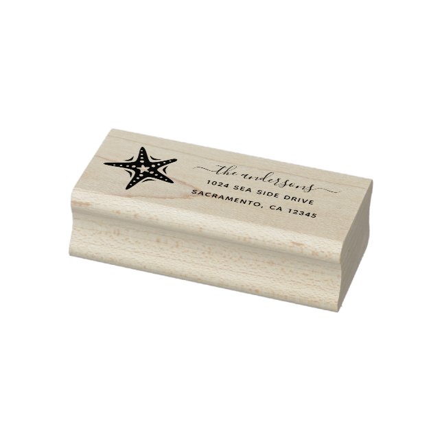 Nautical Starfish Return Address Rubber Stamp (Stamp)