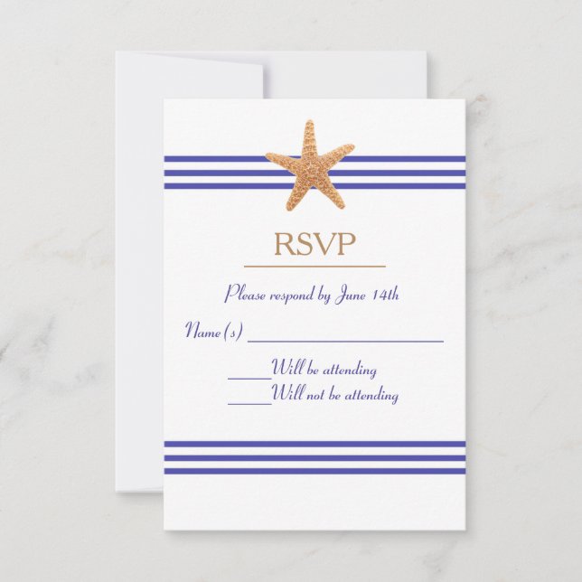 Nautical Starfish - RSVP Card (Front)