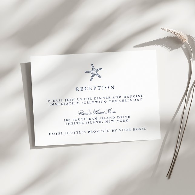 Nautical Starfish Wedding Reception Card (Creator Uploaded)