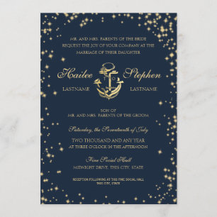 Nautical Starry Sky Wedding Invitation