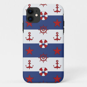 Nautical Stars And Stripes Pattern iPhone 11 Case