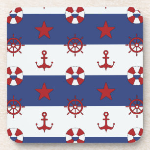 Nautical Stars And Stripes Pattern Coaster