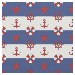 Nautical Stars And Stripes Pattern Fabric