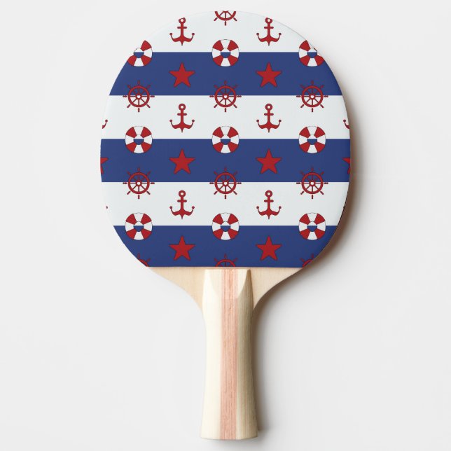 Nautical Stars And Stripes Pattern Ping Pong Paddle (Front)