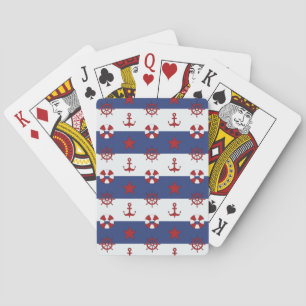 Nautical Stars And Stripes Pattern Playing Cards