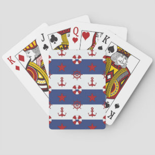 Nautical Stars And Stripes Pattern Playing Cards