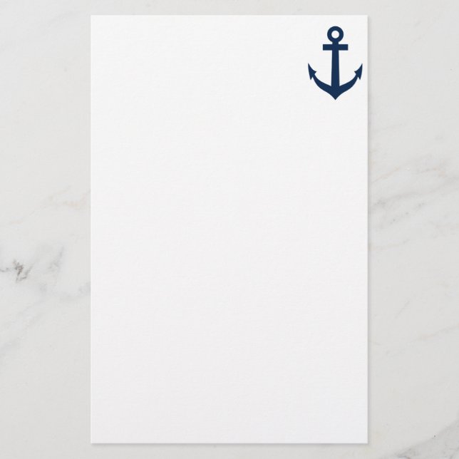 Nautical stationery paper for writing | anchor (Front)