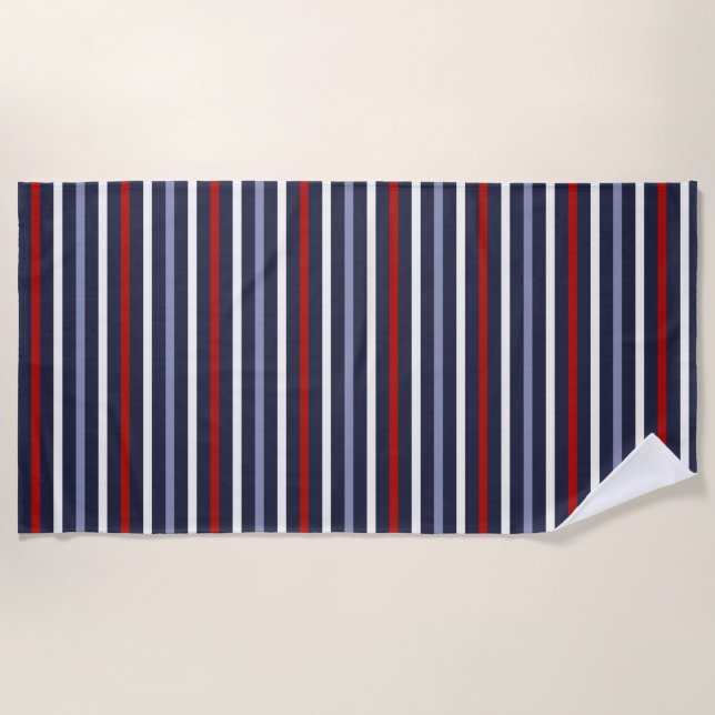 Nautical Stripe Beach Towel (Front)