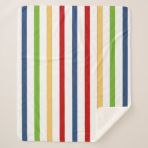 Nautical Stripe Sherpa Fleece Blanket
