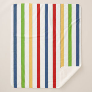 Nautical Stripe Sherpa Fleece Blanket