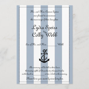 Nautical Stripe Wedding Announcement