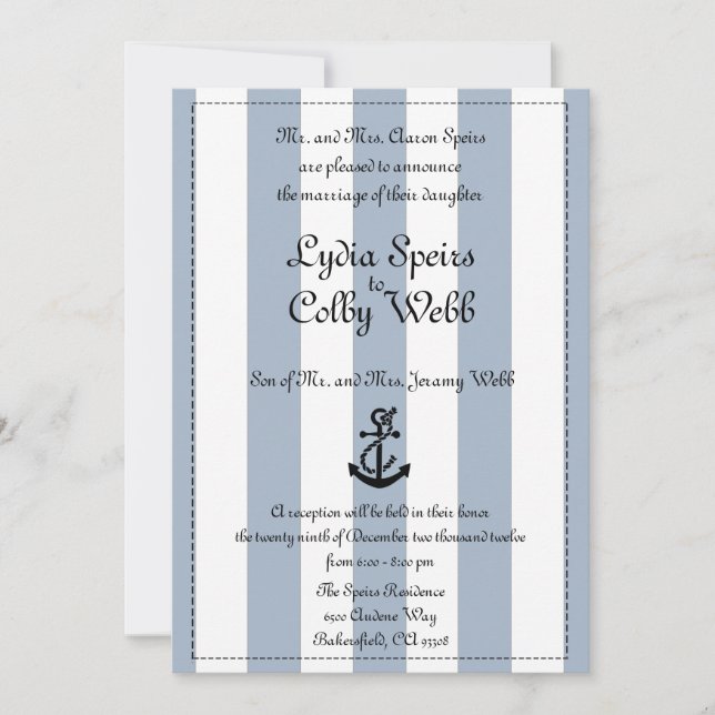 Nautical Stripe Wedding Announcement Edited (Front)