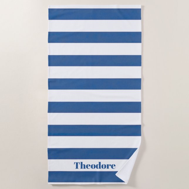 Nautical Striped Beach Towel (Front)