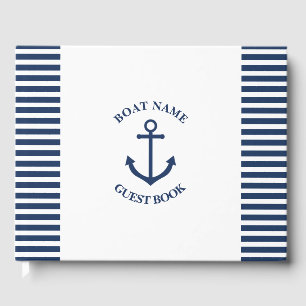 Nautical striped boat guest book with anchor