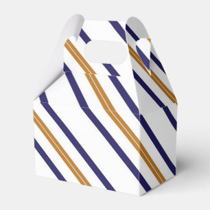 Nautical Striped Gold Blue Birthday Favour Box