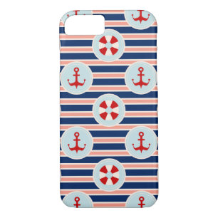 Nautical Stripes And Dots Pattern iPhone 8/7 Case