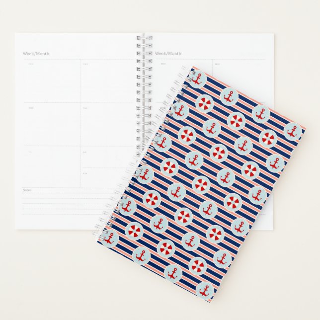 Nautical Stripes And Dots Pattern Planner (Display)