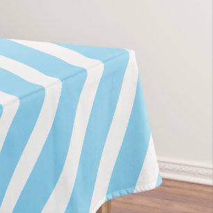 Nautical Stripes Baby Blue & White Striped Tablecloth