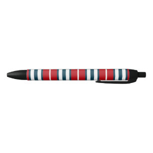Nautical stripes black ink pen
