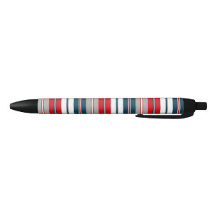 Nautical stripes black ink pen