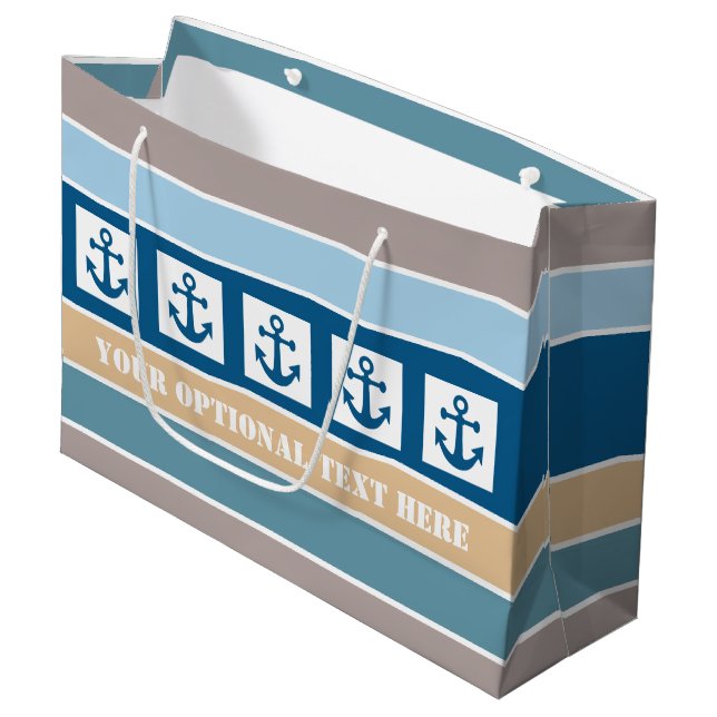 Nautical Stripes custom gift bag (Front Angled)