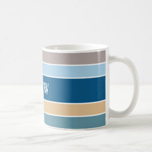 Nautical Stripes custom monogram mugs