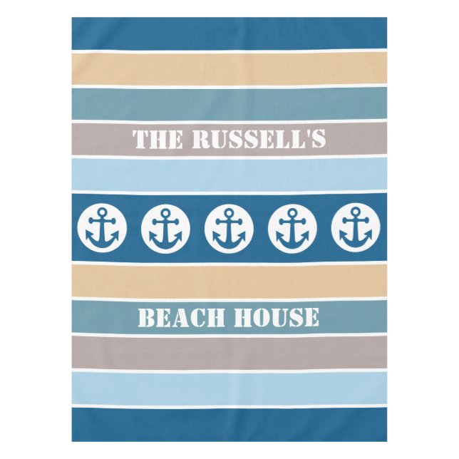 Nautical Stripes custom table cloths (Front)