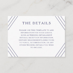 Nautical Stripes Gold Anchor Wedding Details Enclosure Card