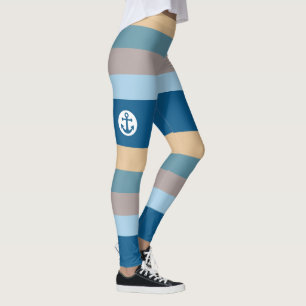 Nautical Stripes leggings