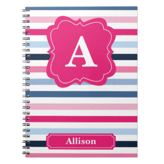 Nautical Stripes Monogram Notebook