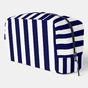 Nautical Stripes Navy Blue and White Dopp Kit