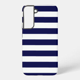 Nautical Stripes Navy Blue and White  Samsung Galaxy Case